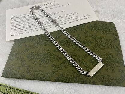 Double Gucci Enamel Chain Necklace