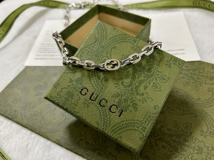 Double Gucci Interlocking Gucci Chain Necklace