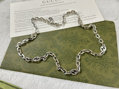 Double Gucci Interlocking Gucci Chain Necklace
