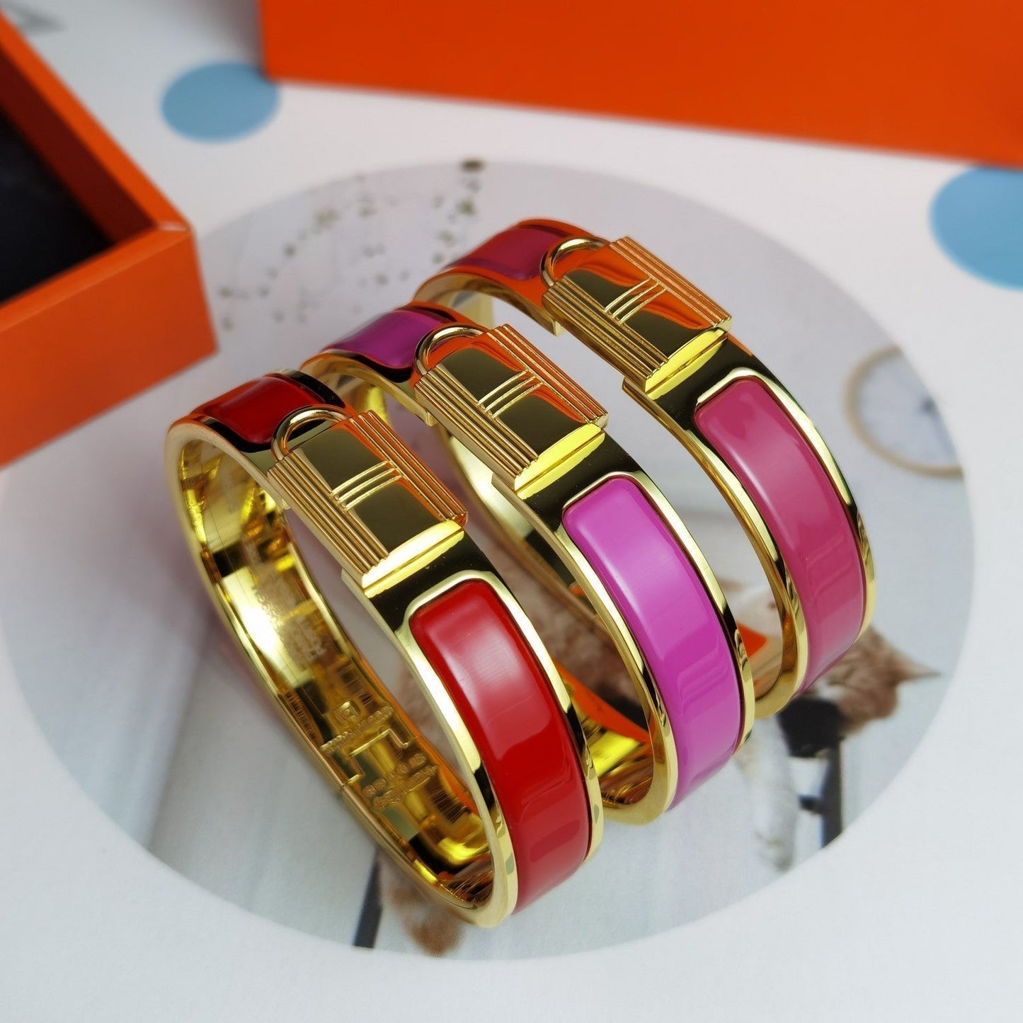 18K Clic Cadenas Pink Hermes Bracelet