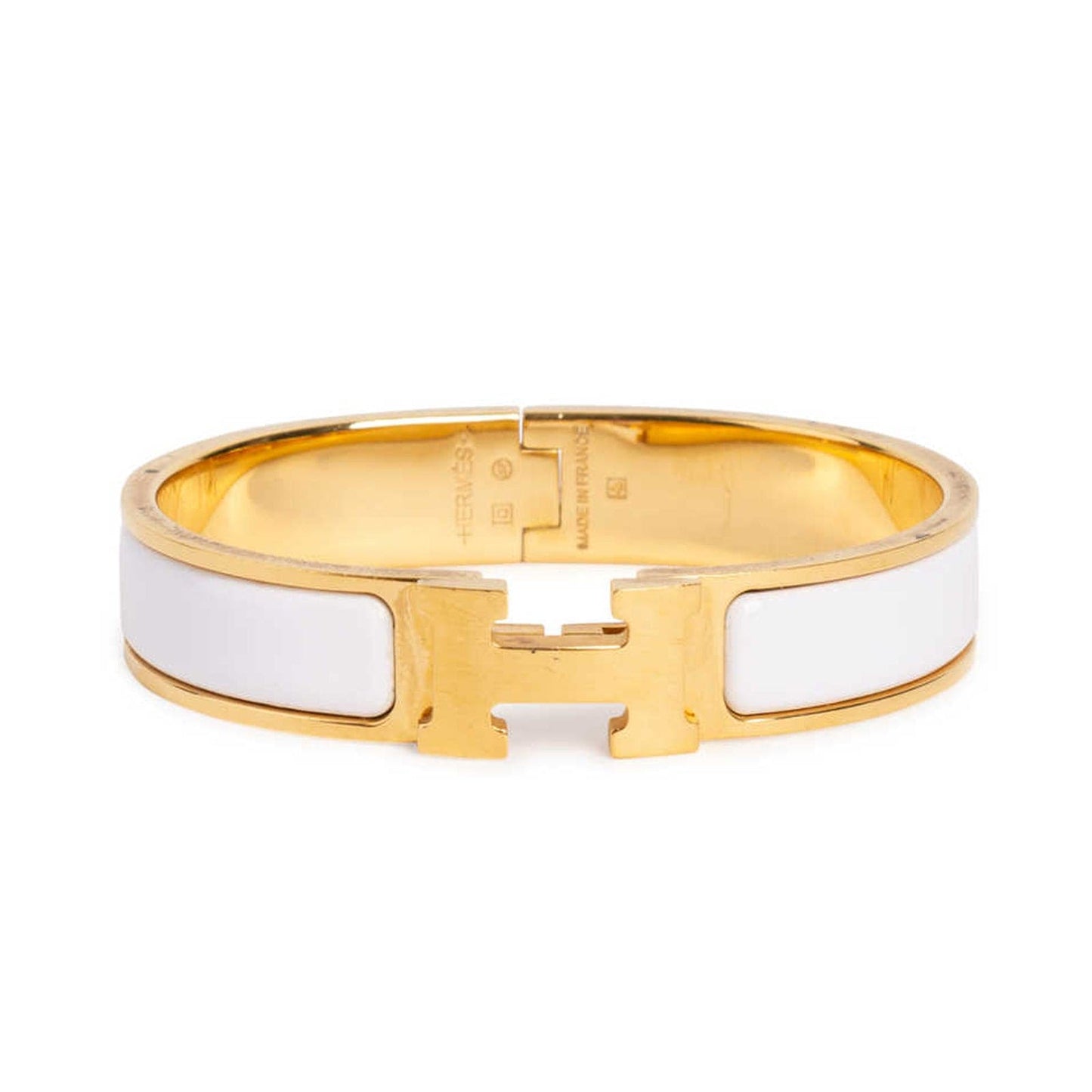 18K Clic Hermes White Bracelet