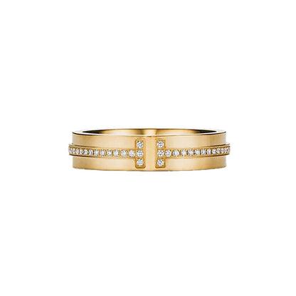18K Yellow Gold Tiffany Narrow Diamond Ring