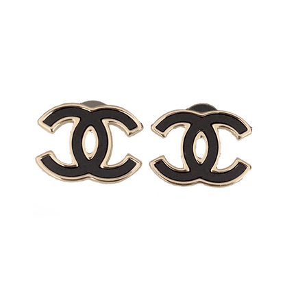 18K  Chanel Black Earrings