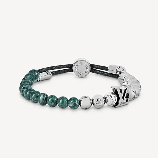 18K Louis Vuitton Beads Green Bracelet