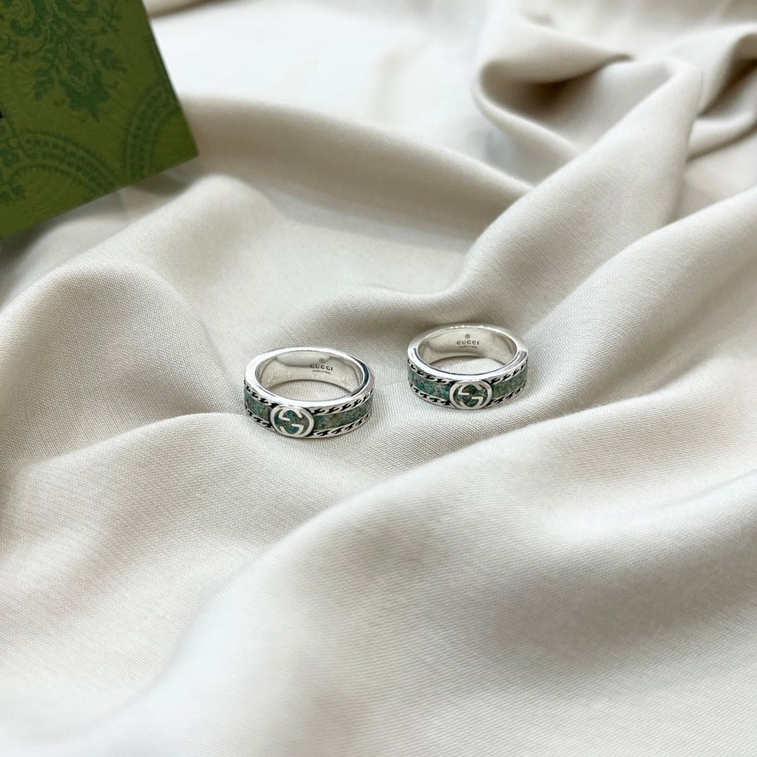 Double Gucci Interlocking Gucci Turquoise Ring