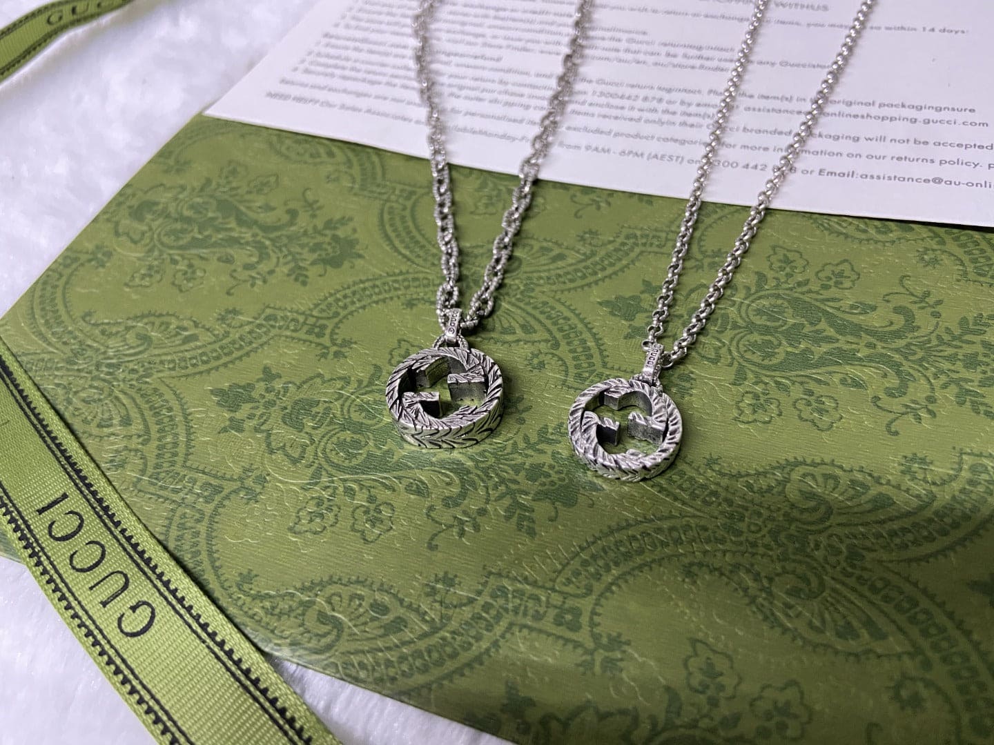 Double Gucci Interlocking Gucci Pendant Necklace