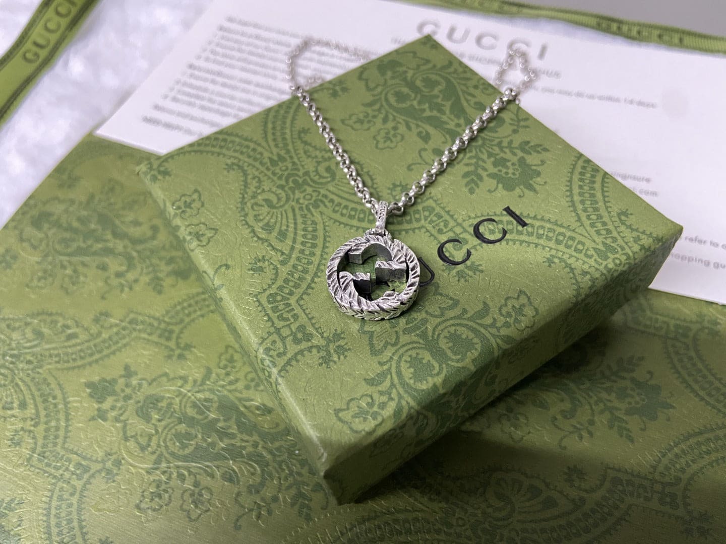 Double Gucci Interlocking Gucci Pendant Necklace