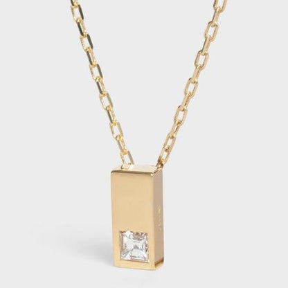 18K Celine Sentimental Double Square Diamond Necklace