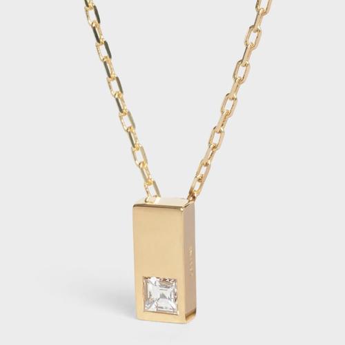 18K Celine Sentimental Double Square Diamond Necklace