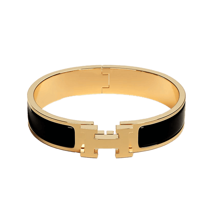 18K Clic Hermes Black Bracelet