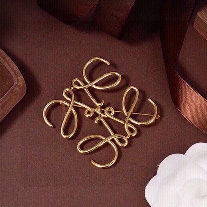 18K LOEWE Anagram Gold Brooch