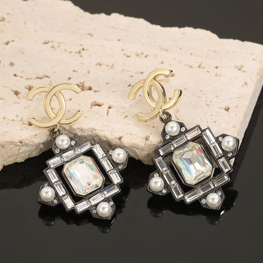 18K  Chanel Crystal Earrings