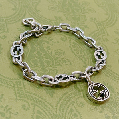 Double Gucci Interlocking Gucci Pendant Bracelet