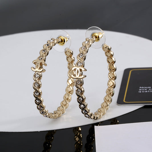 18K  Chanel Crystal Earrings