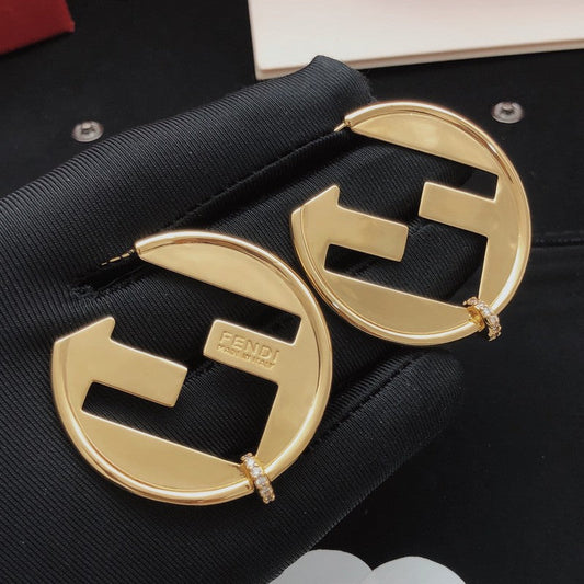 18K Fendi Big Round Earrings