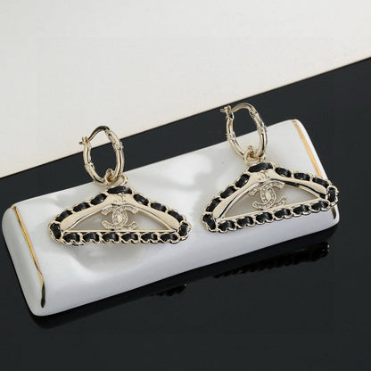 18K  Chanel Coat Hanger Earrings