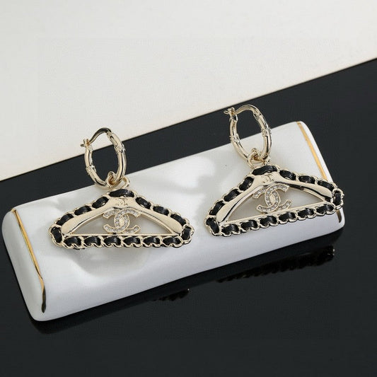 18K  Chanel Coat Hanger Earrings