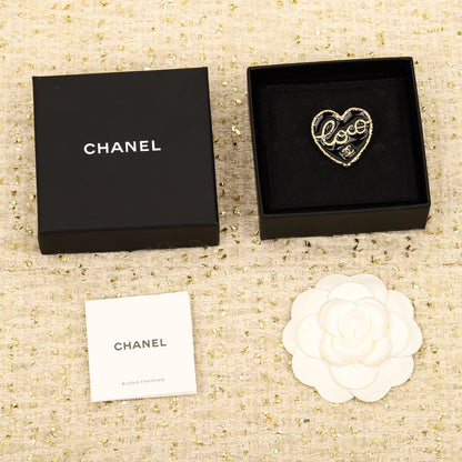 18K  Chanel Black Heart Brooch