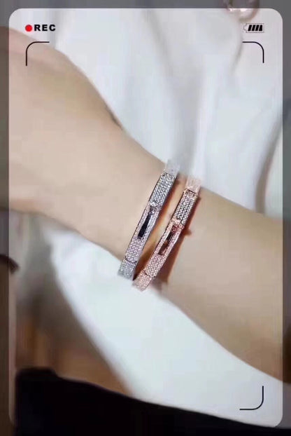 18K Yellow Gold Kelly Diamonds Hermes Bracelet