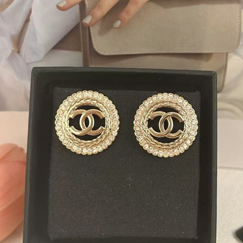 18K  Chanel Classic Diamond Earrings