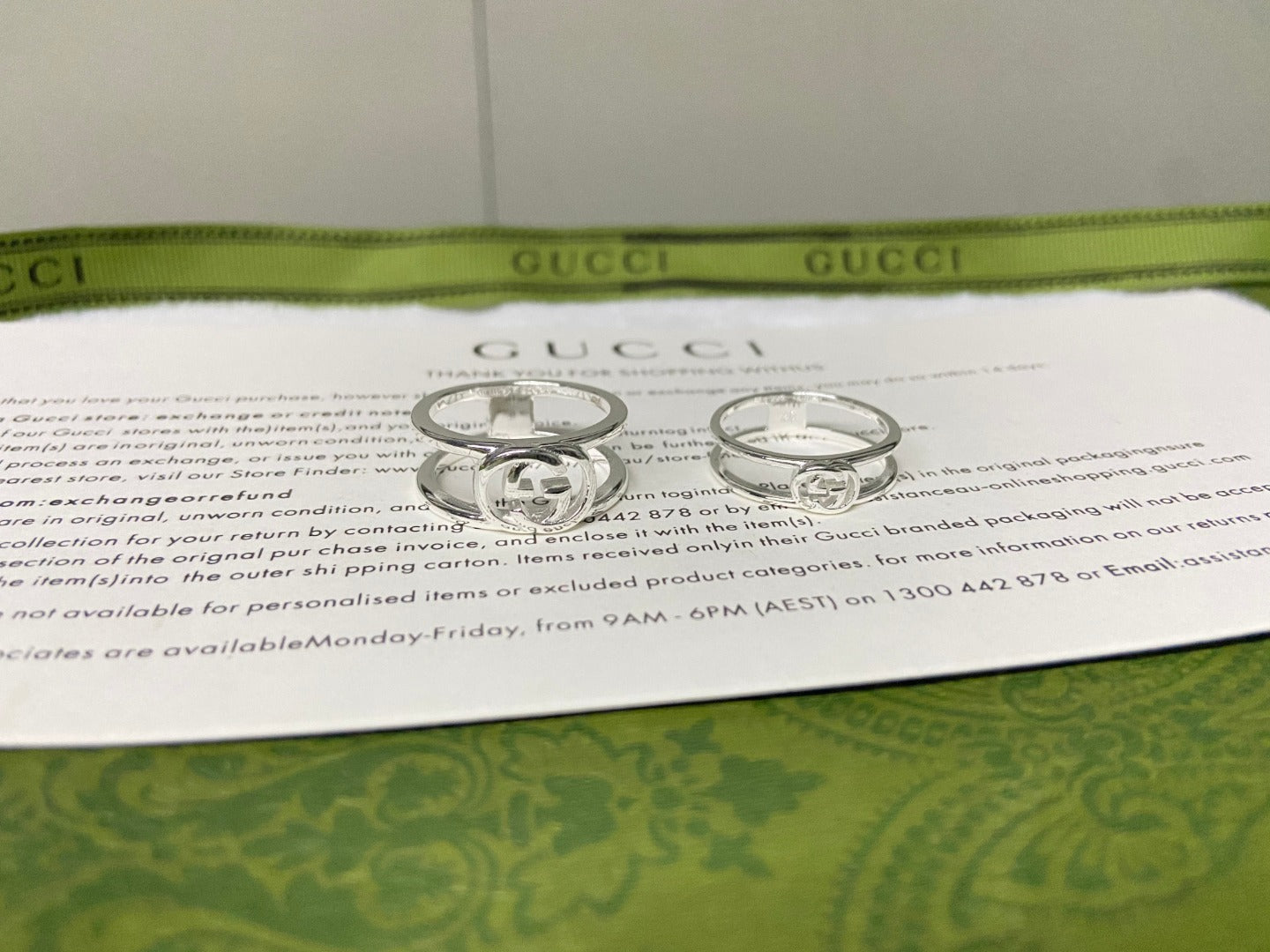 Double Gucci Interlocking Gucci Thin Open Ring