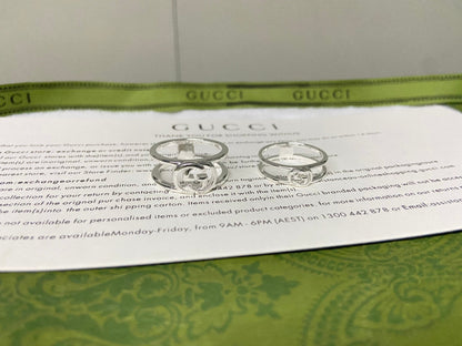 Double Gucci Interlocking Gucci Thin Open Ring