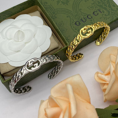 18K Double Gucci Chain Bracelet