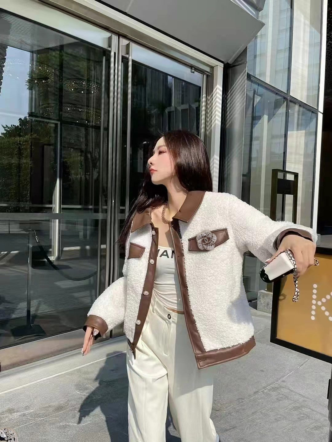 18K  Chanel Camellia Crystals Brooch