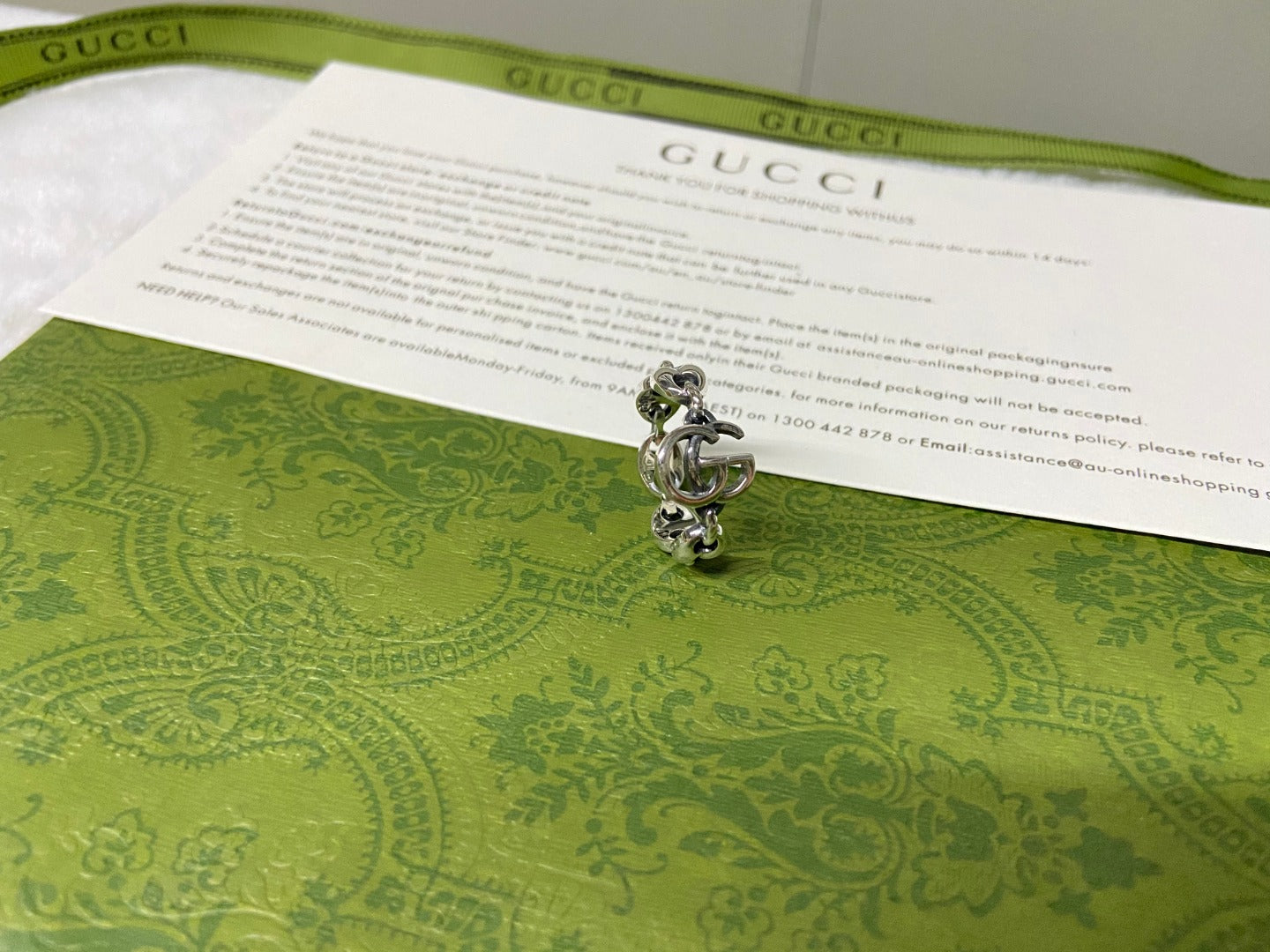 Double Gucci Interlocking Gucci Chain Ring