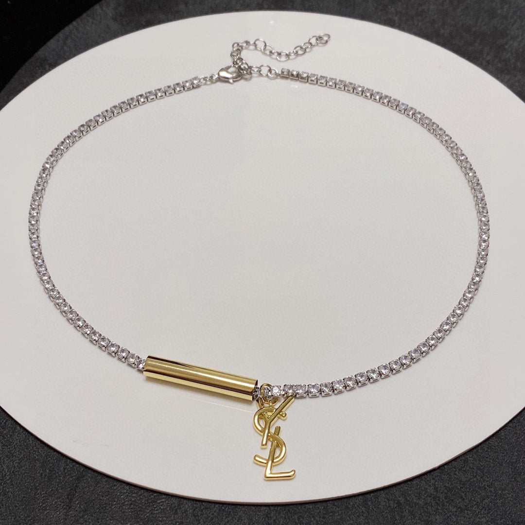 18K YSL Chain Diamond Necklace