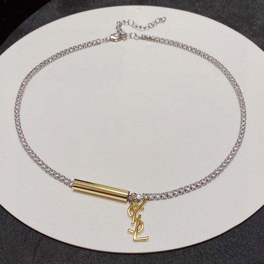 18K YSL Chain Diamond Necklace