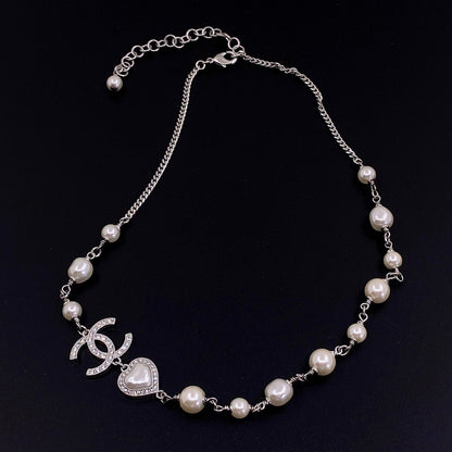 18K Pearls Crystals Necklace