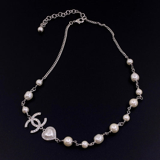 18K Pearls Crystals Necklace