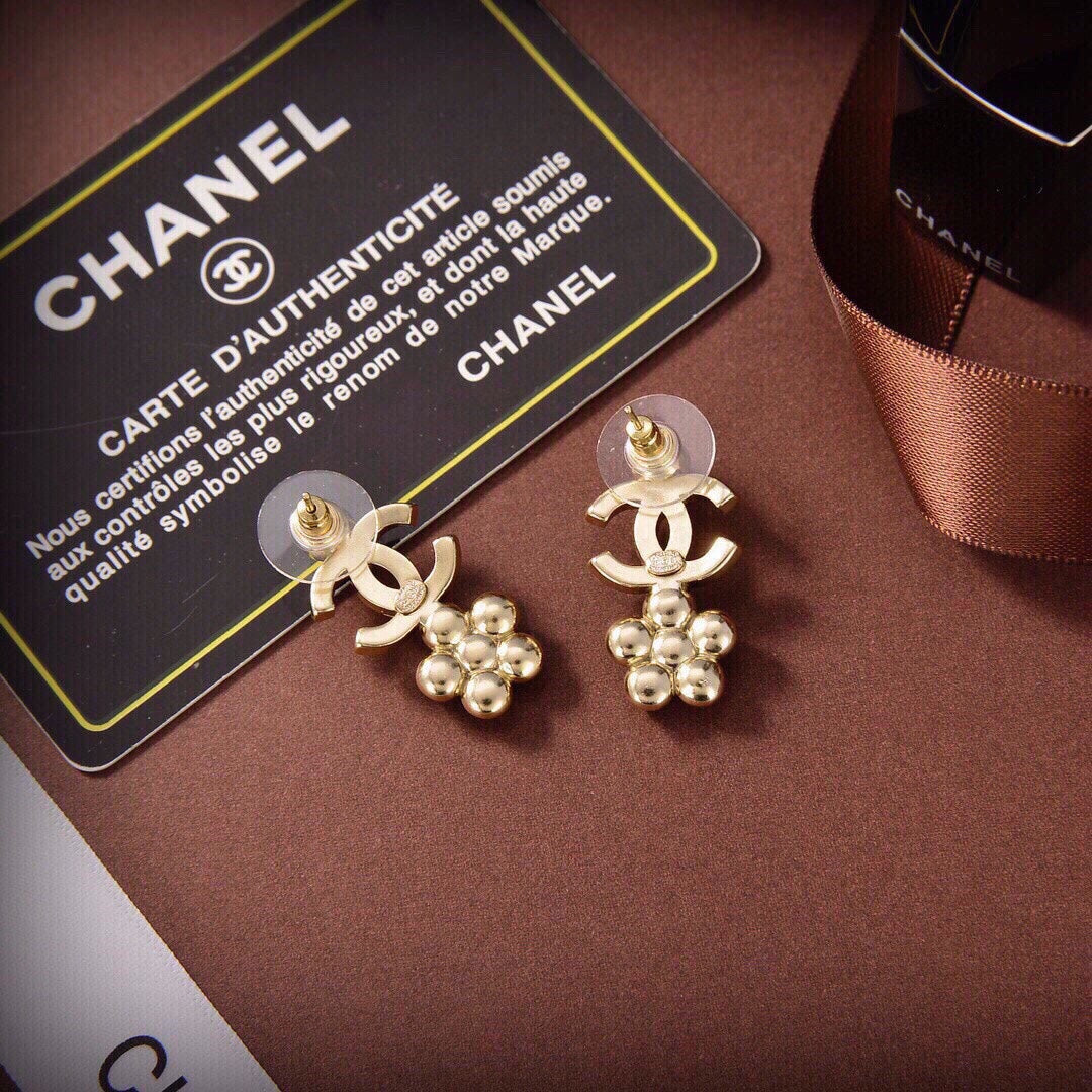 18K  Chanel Butterfly Pendant Earrings