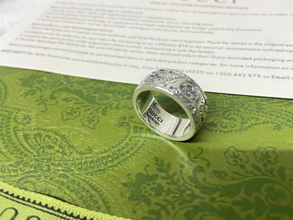 Double Gucci Feline Head Ring