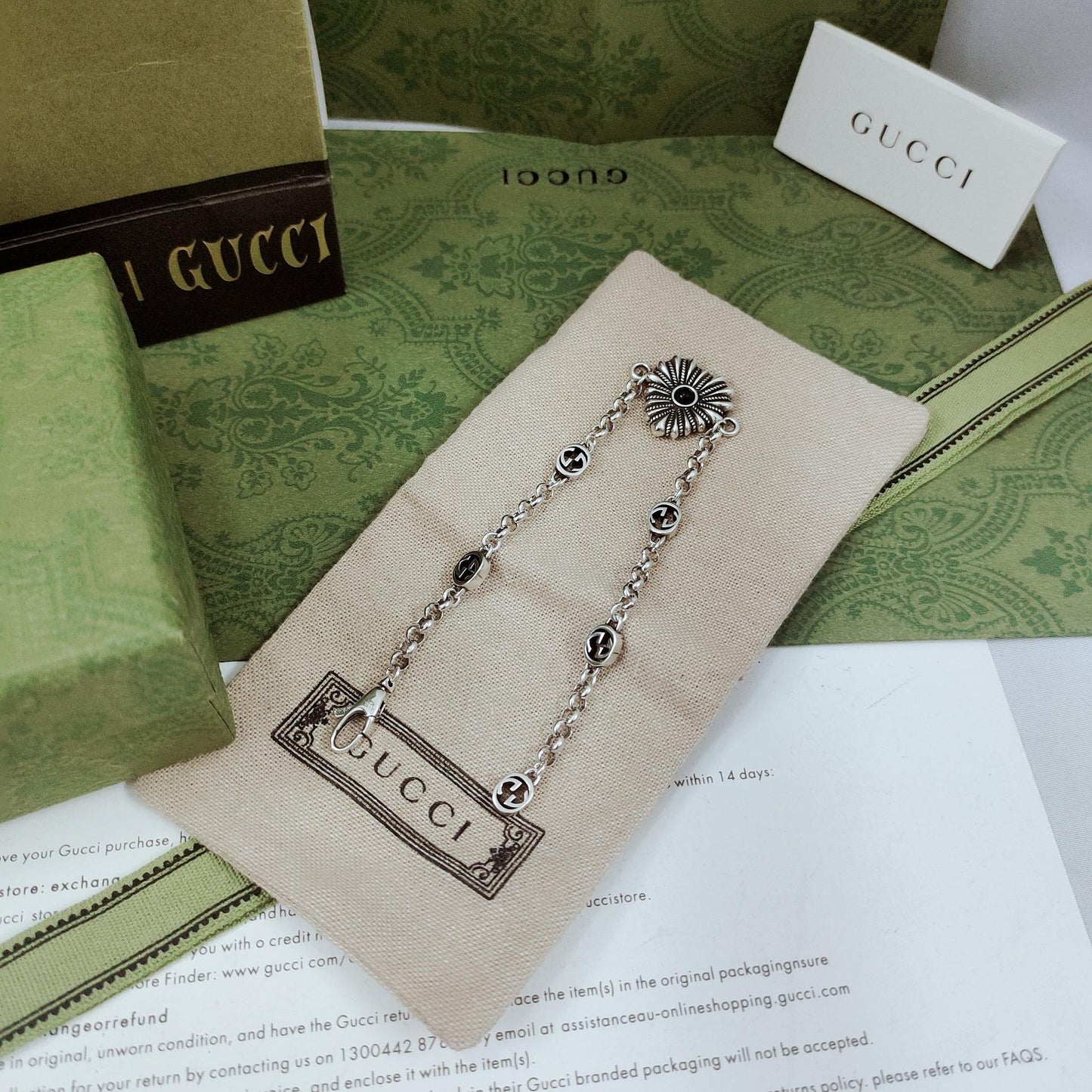 Double Gucci Interlocking Gucci Heart Bracelet