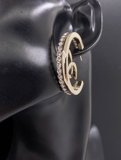 18K  Chanel Circle Crystals Earrings