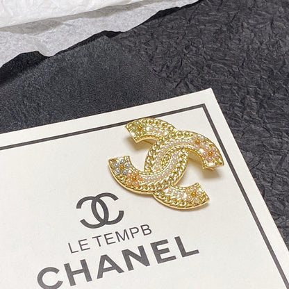 18K  Chanel Pearl Gold Brooch