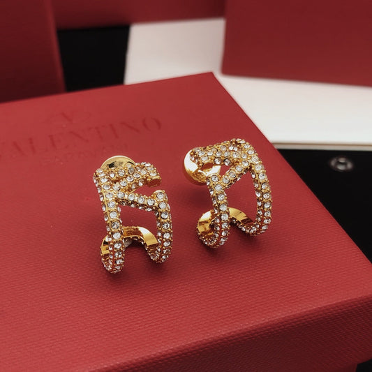 18K Valentino Diamonds Open Earrings