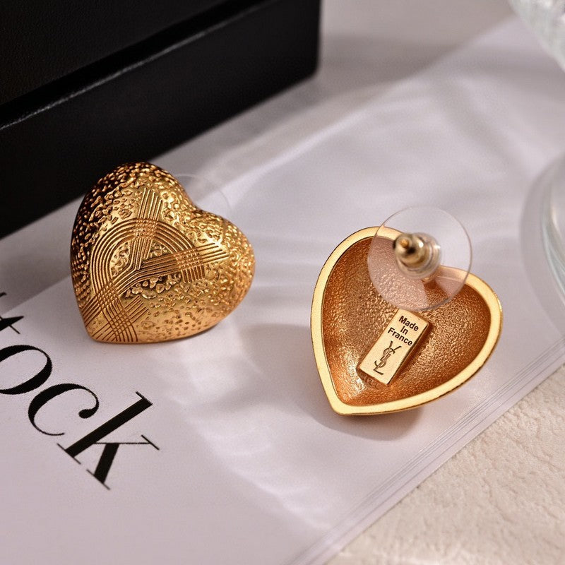 18K YSL Heart Earrings