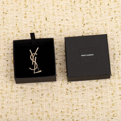 18K YSL Stripe Gold Brooch