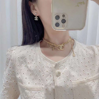 18K  Chanel Crystals Choker Necklace