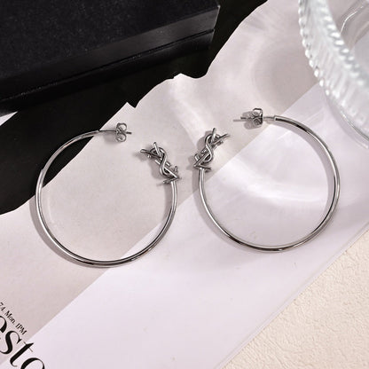 18K YSL Circle Gold Earrings