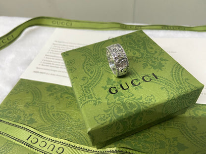 Double Gucci Feline Head Ring