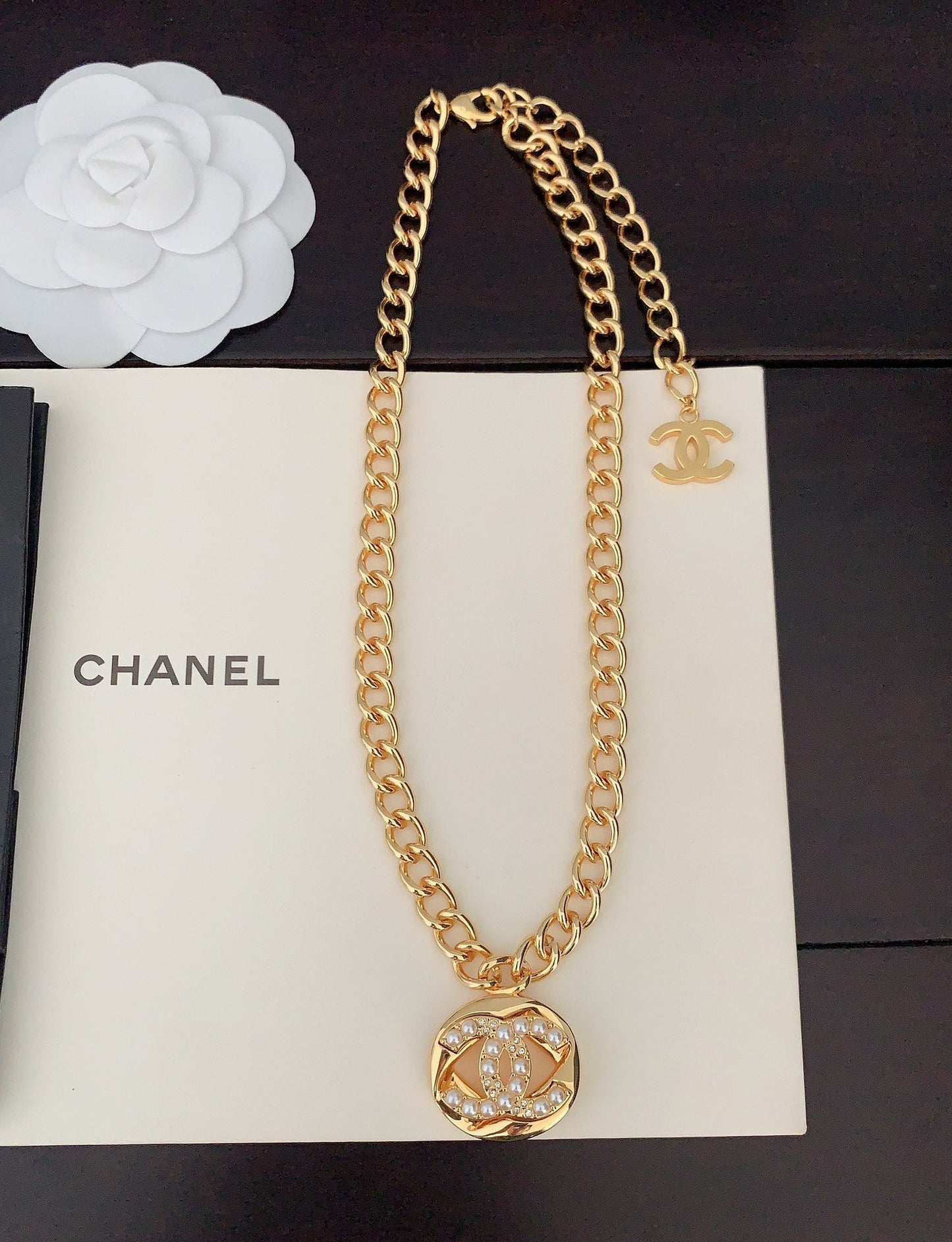 18K  Chanel Diamond Chain Necklace