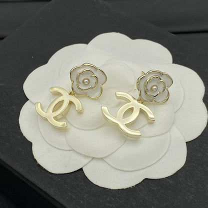 18K  Chanel Camellia Earrings