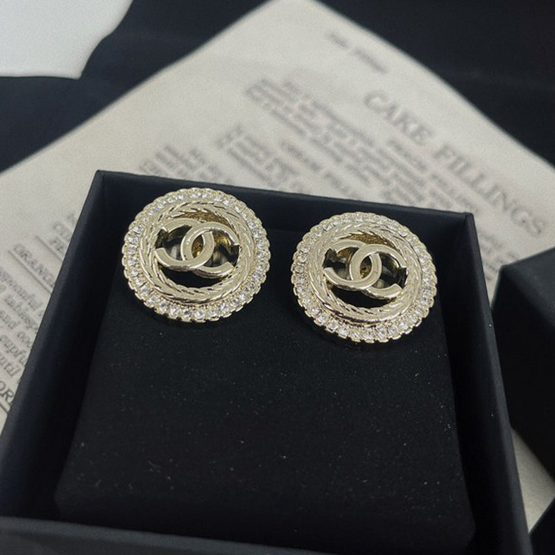 18K  Chanel Classic Diamond Earrings