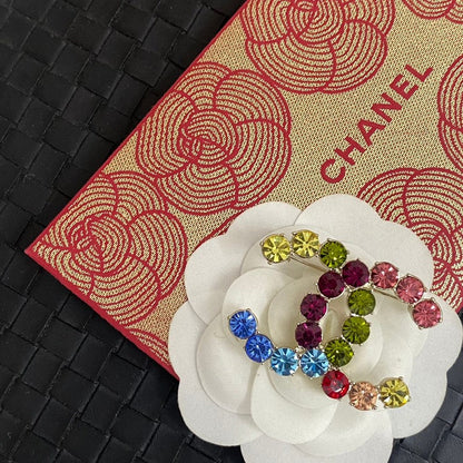 18K  Chanel Color Crystal Brooch