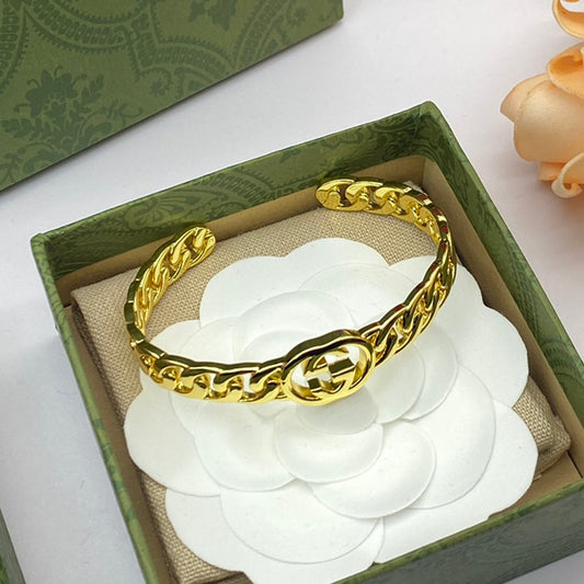 18K Double Gucci Chain Bracelet