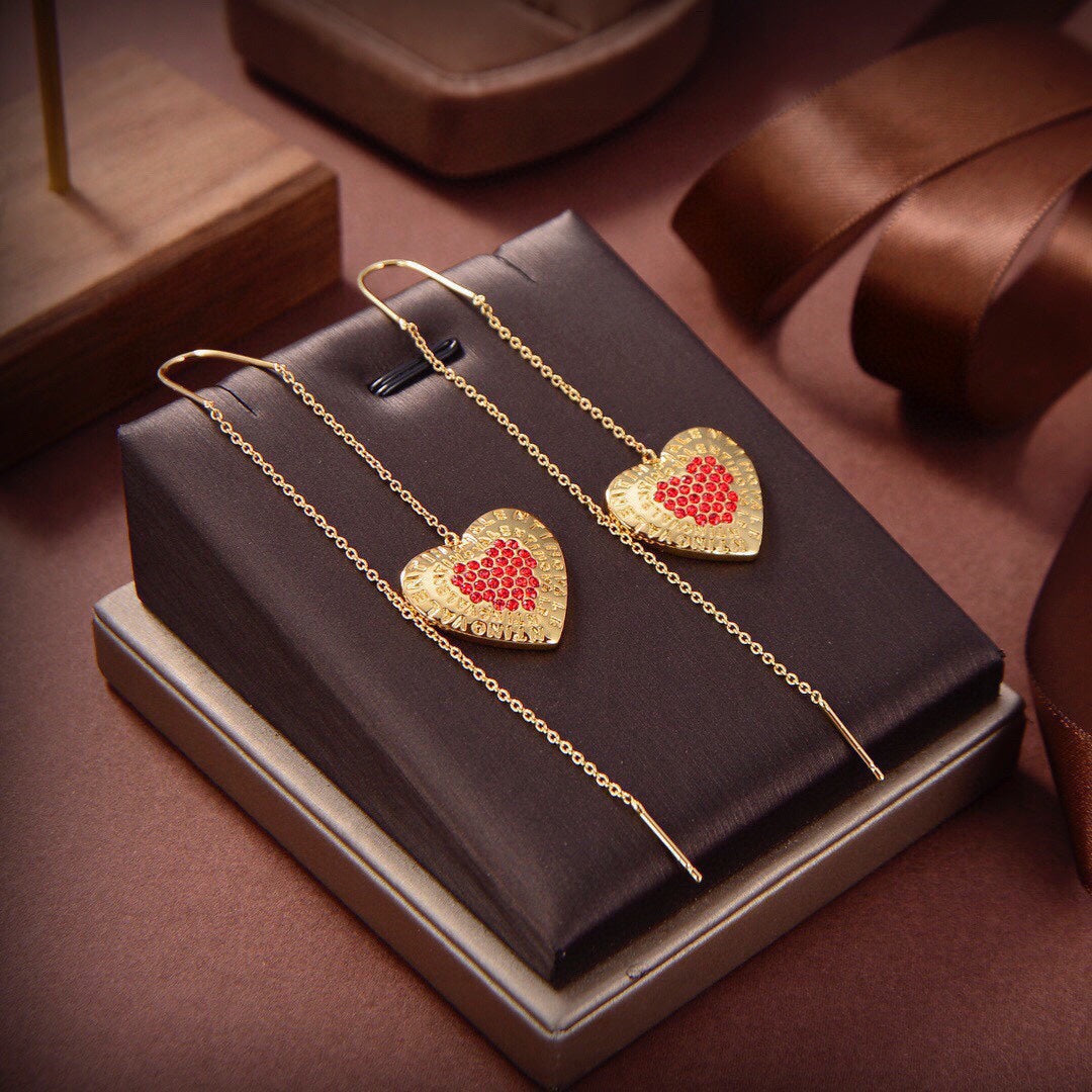 18K Valentino Red Heart Earrings